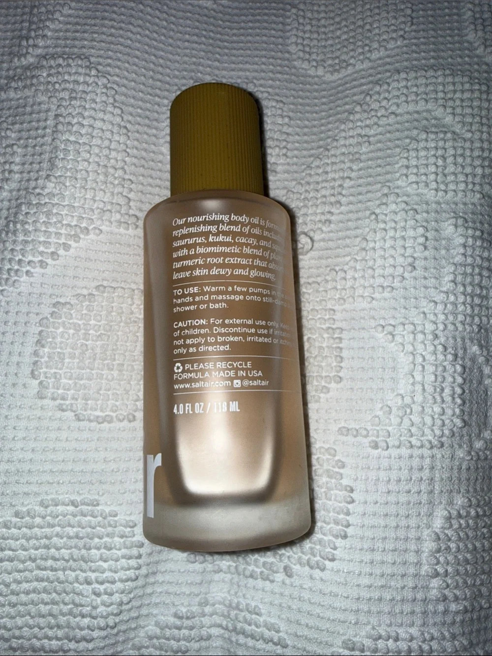 Saltair Golden Hour nourishing body oil, used. 4oz